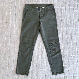 Slim Khaki Cropped Pants